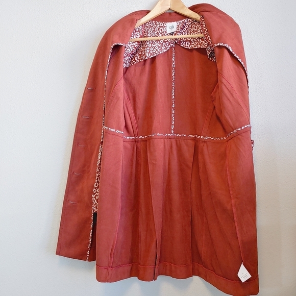 Cabi Penny Lane Longline Faux Suede Rust Colored Coat Sz M Fall Contemporary - Picture 8 of 15